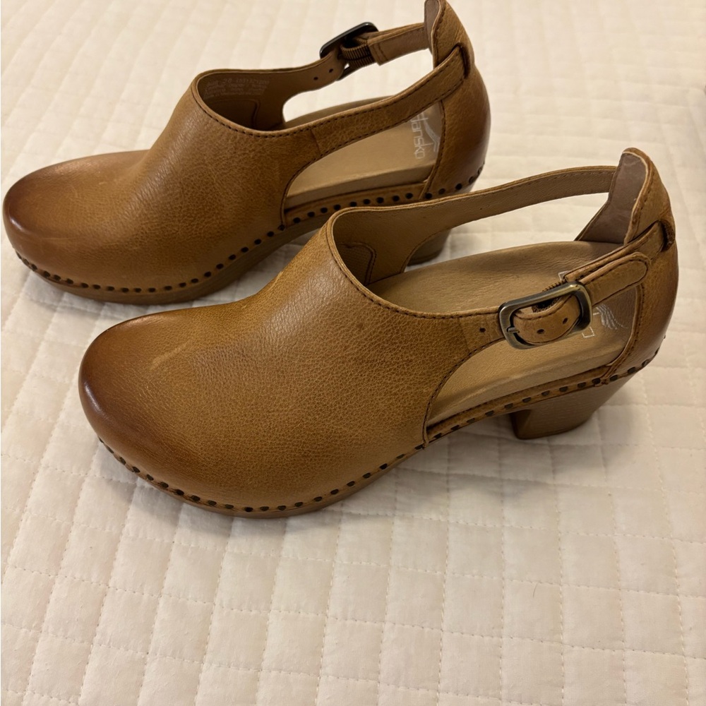 Dansko Tan Leather Mules